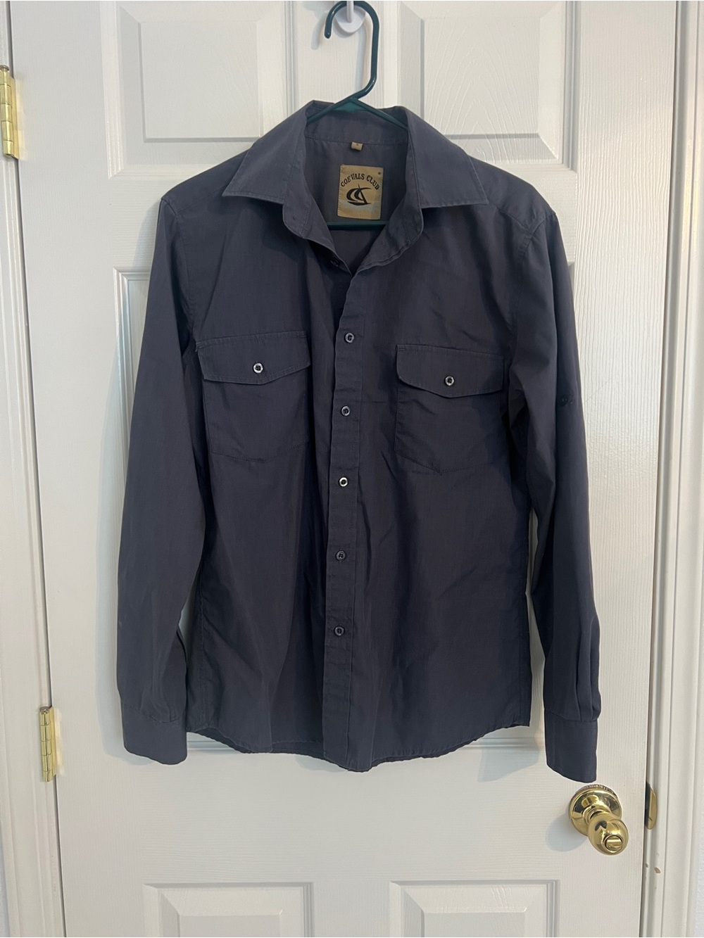 Coevals Club Men’s Small Utility Button Up Shirt Dark Gray Workwear Military